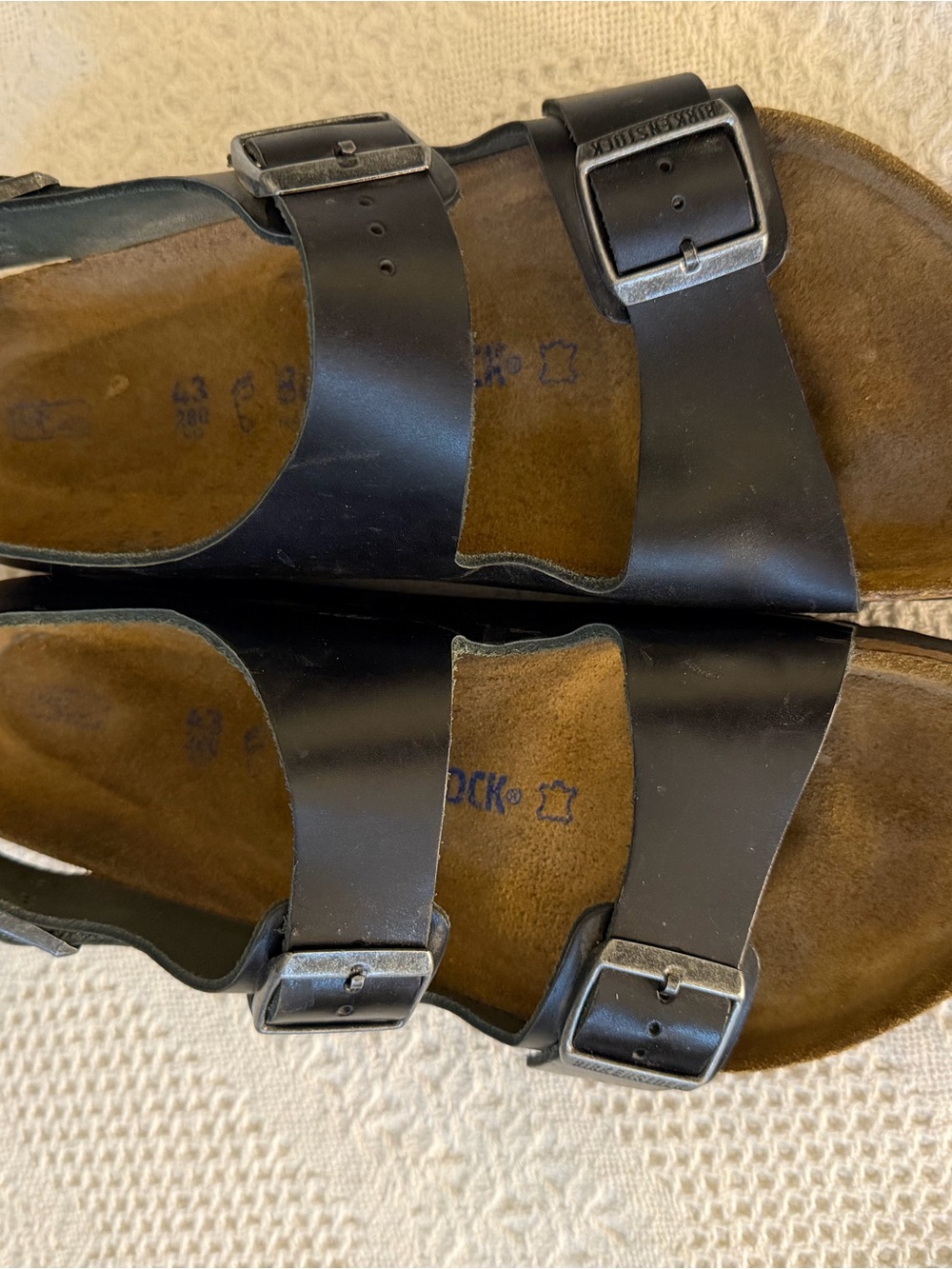 Birkenstock Men's Black Double-Buckle Sandals